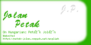 jolan petak business card